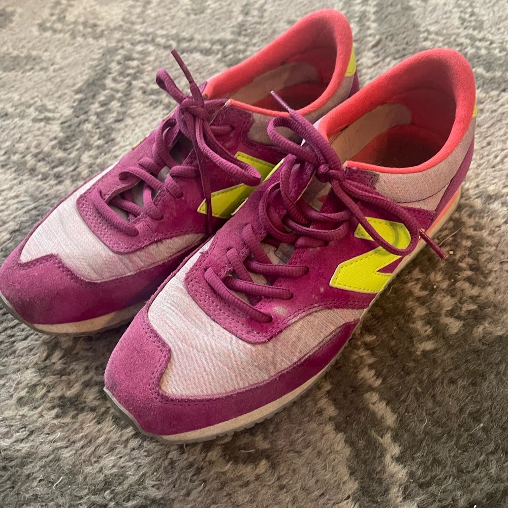 Neon suede sneakers. Bright and cool.
